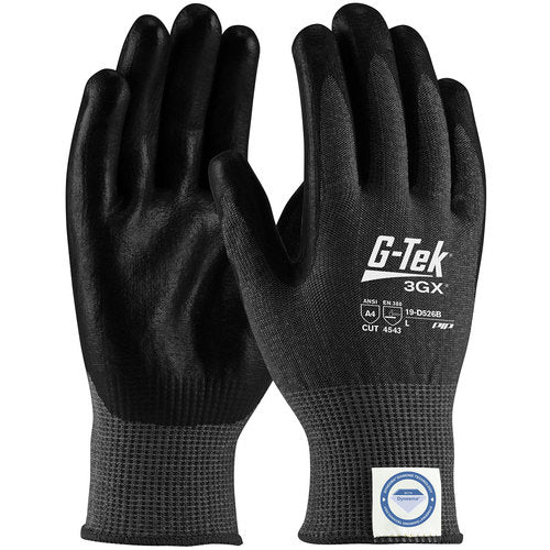 19-D534B/M Coated Gloves - G-Tek 3GX Dyneema Diamond - Black 13G - Nitrile Foam - Touchscreen - A4 - Exact Tooling
