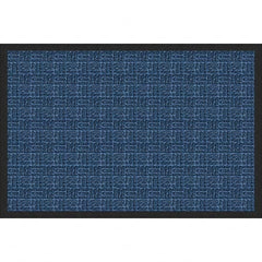Entrance Mat: 3' Long, 2' Wide, Olefin Surface Indoor & Outdoor, Medium-Duty Traffic, Rubber Base, Blue