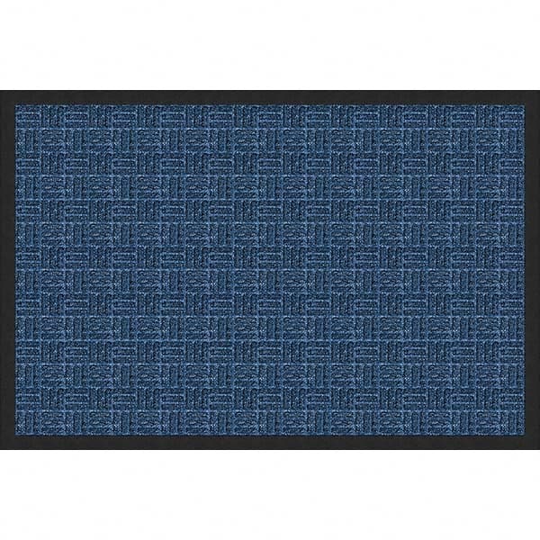 Entrance Mat: 6' Long, 4' Wide, Olefin Surface Indoor & Outdoor, Medium-Duty Traffic, Rubber Base, Blue