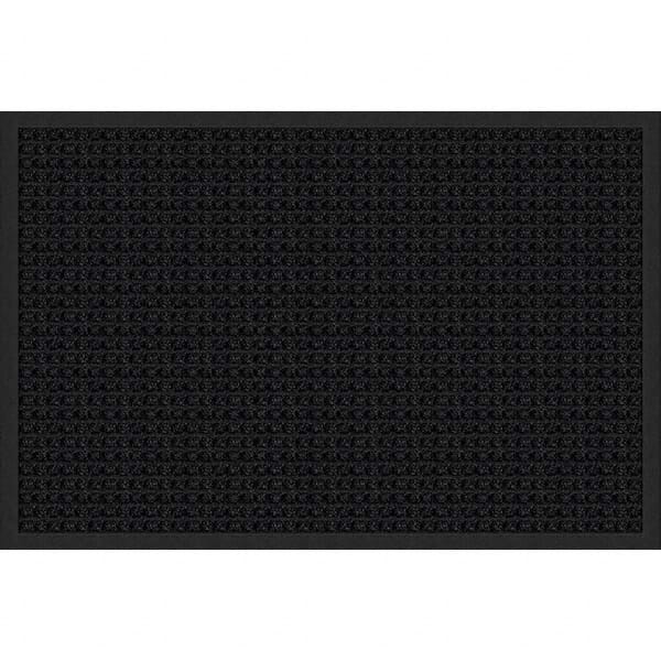 Entrance Mat: 3' Long, 2' Wide, Polypropylene Surface Indoor & Outdoor, Medium-Duty Traffic, Rubber Base, Charcoal