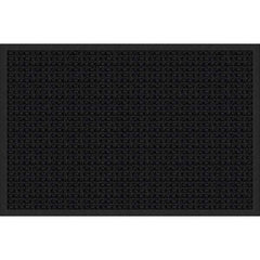 Entrance Mat: 3' Long, 2' Wide, Polypropylene Surface Indoor & Outdoor, Medium-Duty Traffic, Rubber Base, Charcoal