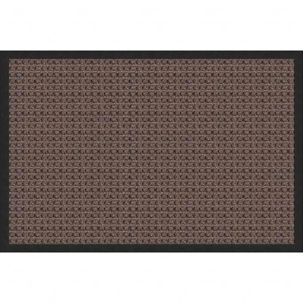 Entrance Mat: 3' Long, 2' Wide, Polypropylene Surface Indoor & Outdoor, Medium-Duty Traffic, Rubber Base, Brown