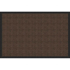 Entrance Mat: 5' Long, 3' Wide, Olefin Surface Indoor & Outdoor, Medium-Duty Traffic, Rubber Base, Brown