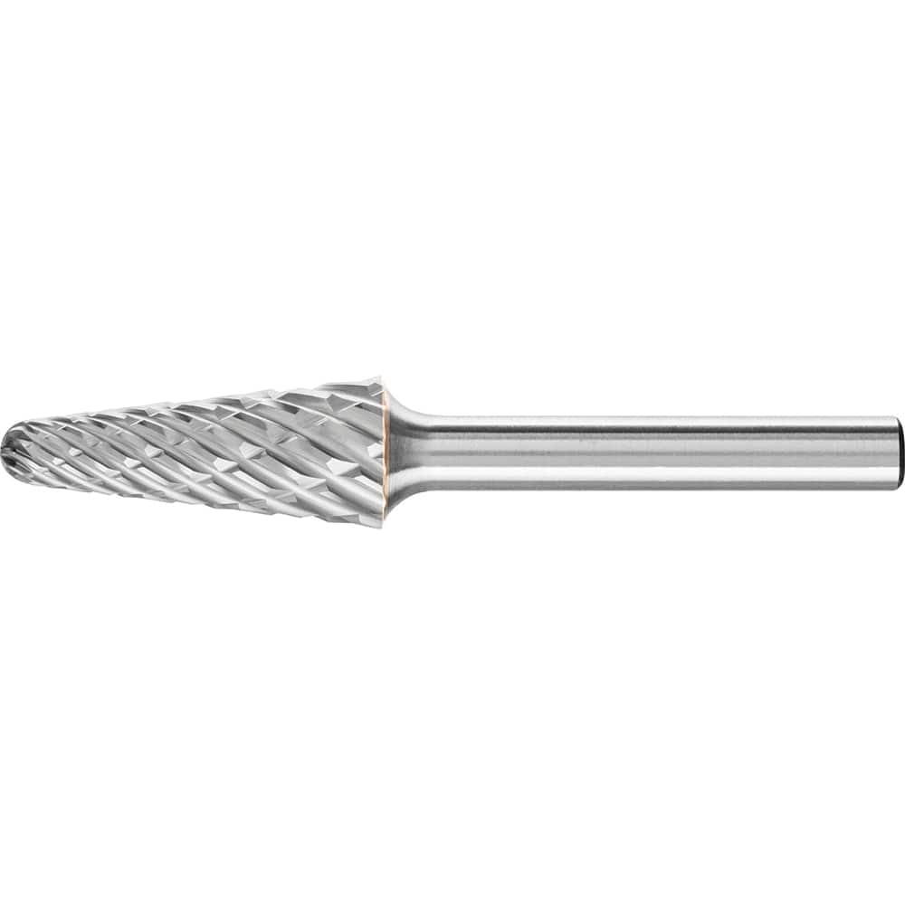 PFERD - SL-4, 1/2" Cut Diam, 1/4" Shank Diam, Carbide End Cut Tree with Radius End Burr - Exact Tooling