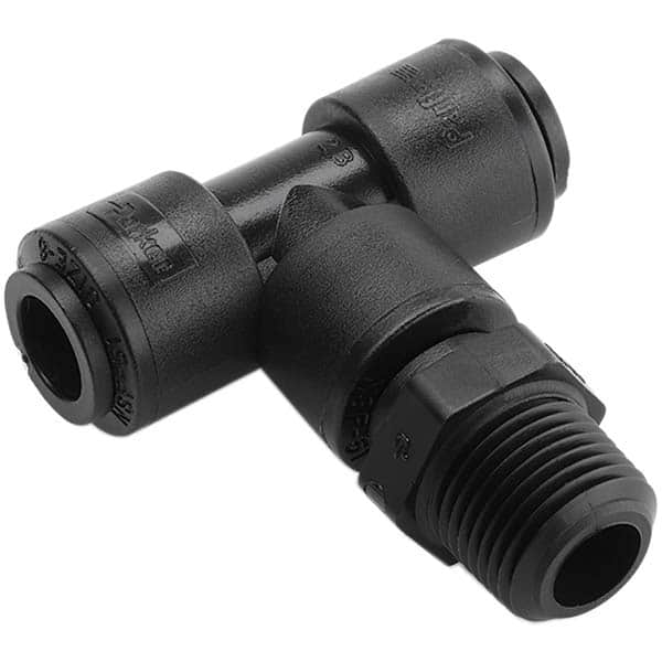 Parker - Plastic Push-To-Connect Tube Fittings Type: Male Swivel Branch Tee Tube Outside Diameter (Inch): 3/8 - Exact Tooling