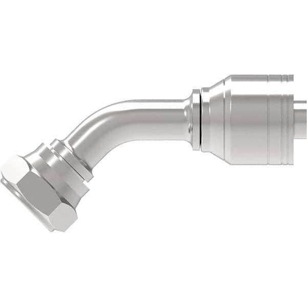 Eaton - Hydraulic Hose Fittings & Couplings Type: BSPP 60 Cone Female 45 Elbow Hose Diameter: 1/4 (Inch) - Exact Tooling