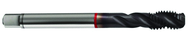 M10x1.5 6H 3-Flute Cobalt Red Ring Semi-Bottoming 40 degree Spiral Flute Tap-TiCN - Exact Tooling