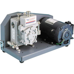 Welch - Rotary Vane-Type Vacuum Pumps; Horsepower: 0.33 ; Voltage: 220 V ; Cubic Feet per Minute: 0.90 ; Length (Decimal Inch): 17.8000 ; Width (Decimal Inch): 9.0000 ; Height (Inch): 12.56 - Exact Tooling