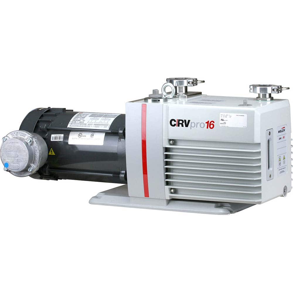 Welch - Rotary Vane-Type Vacuum Pumps; Horsepower: 1 ; Voltage: 115 / 230 ; Cubic Feet per Minute: 12.80 ; Length (Decimal Inch): 24.3000 ; Width (Decimal Inch): 8.1000 ; Height (Inch): 11 - Exact Tooling