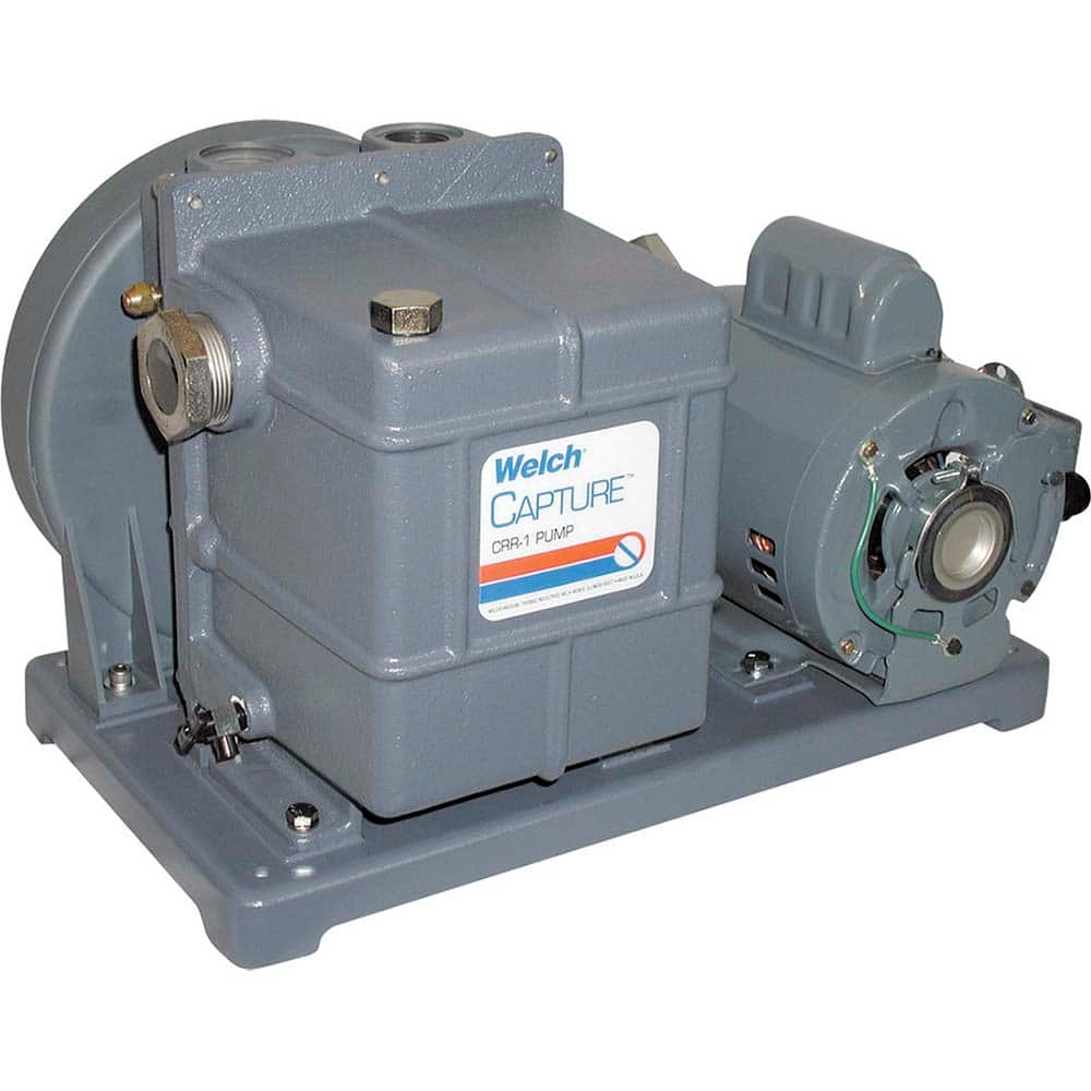 Welch - Rotary Vane-Type Vacuum Pumps; Horsepower: N/A ; Voltage: N/A ; Cubic Feet per Minute: 10.60 ; Length (Decimal Inch): 20.0000 ; Width (Decimal Inch): 15.4000 ; Height (Inch): 15.4 - Exact Tooling
