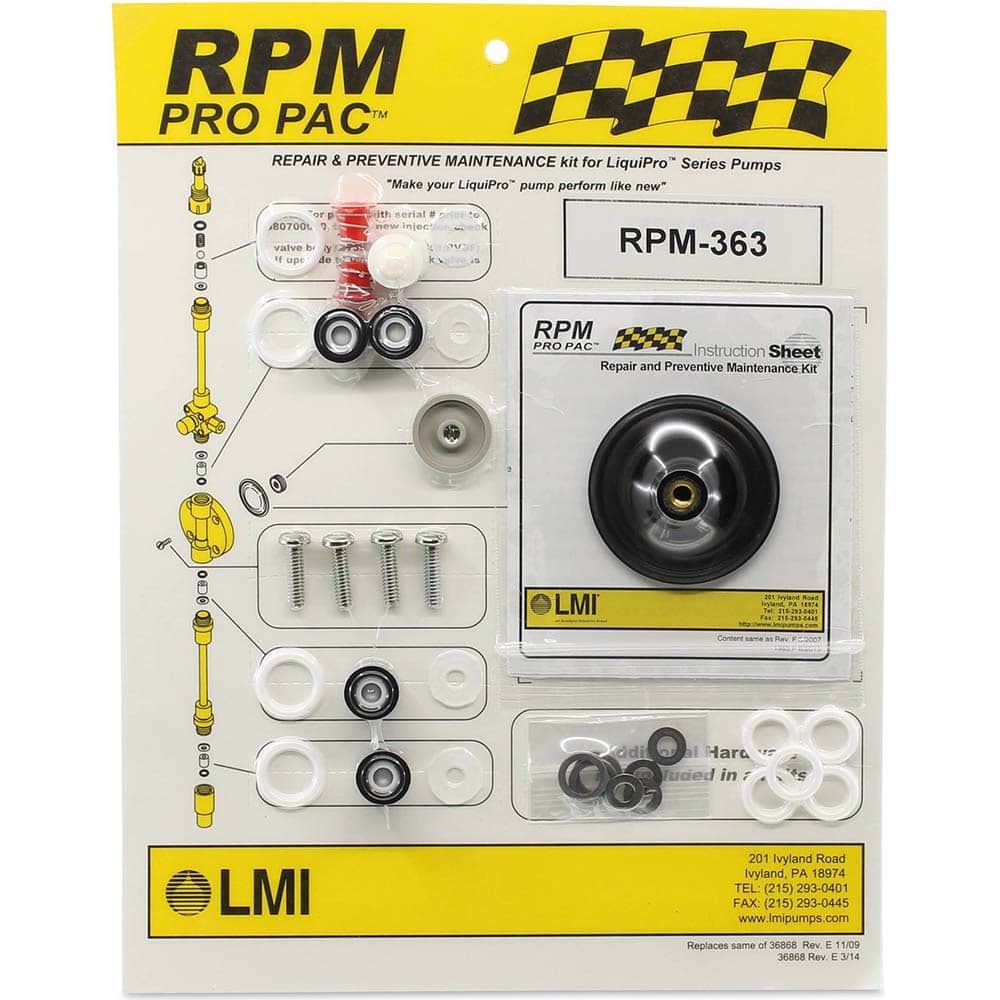 LMI - Metering Pump Accessories Type: Liquid End Preventative Maintenance Kit For Use With: LMI LIQUIPRO Liquid Ends: 313xx - Exact Tooling