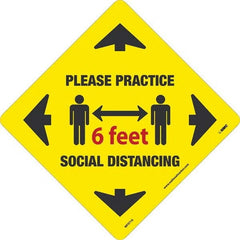NMC - "Please Practice Social Distancing" Adhesive-Backed Floor Sign - Exact Tooling