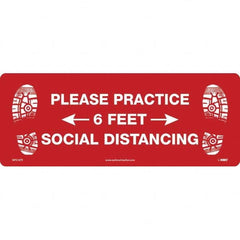 NMC - "Please Practice Social Distancing" Adhesive-Backed Floor Sign - Exact Tooling