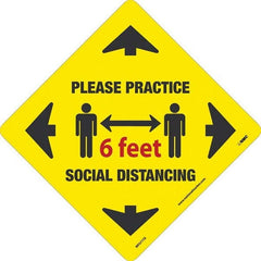 NMC - "Please Practice Social Distancing" Adhesive-Backed Floor Sign - Exact Tooling