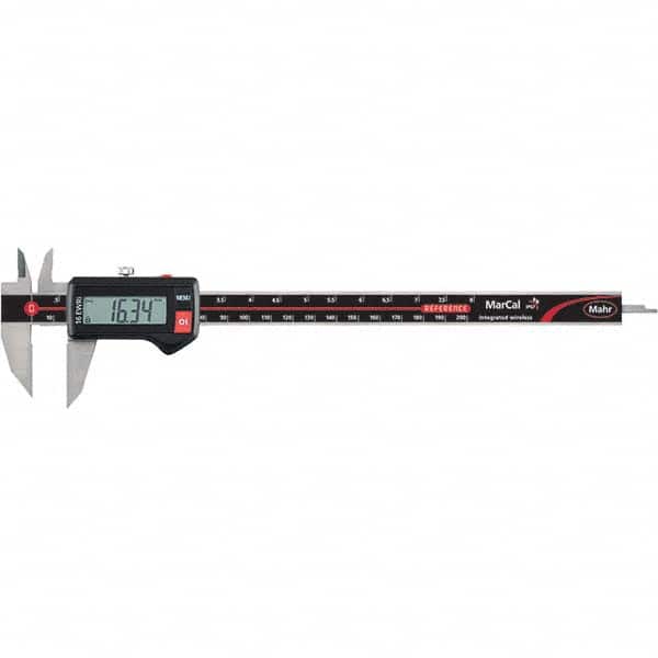 Mahr - 0 to 200mm Range, 0.01mm Resolution, IP67 Electronic Caliper - Exact Tooling