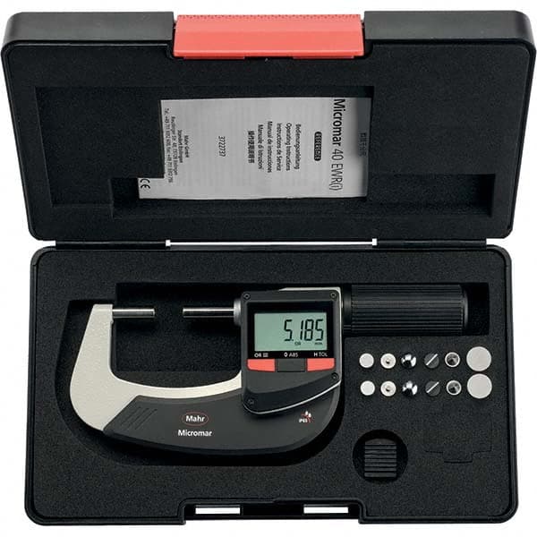 Mahr - Electronic Outside Micrometers Type: Standard Minimum Measurement (Decimal Inch): 0.0000 - Exact Tooling
