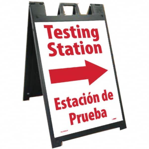 NMC - "Testing Station", 25" Wide x 45" High, Plastic Safety Sign - Exact Tooling