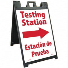 NMC - "Testing Station", 25" Wide x 45" High, Plastic Safety Sign - Exact Tooling