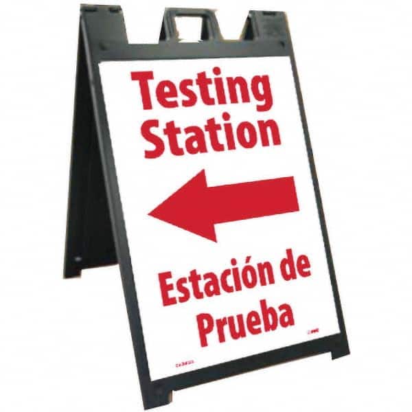 NMC - "Testing Station", 25" Wide x 45" High, Plastic Safety Sign - Exact Tooling