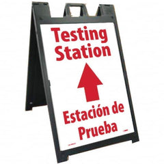 NMC - "Testing Station", 25" Wide x 45" High, Plastic Safety Sign - Exact Tooling