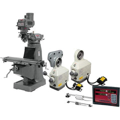 Jet - Knee Milling Machines Spindle Speed Control: Variable Speed Pulley Table Length (Inch): 49 - Exact Tooling