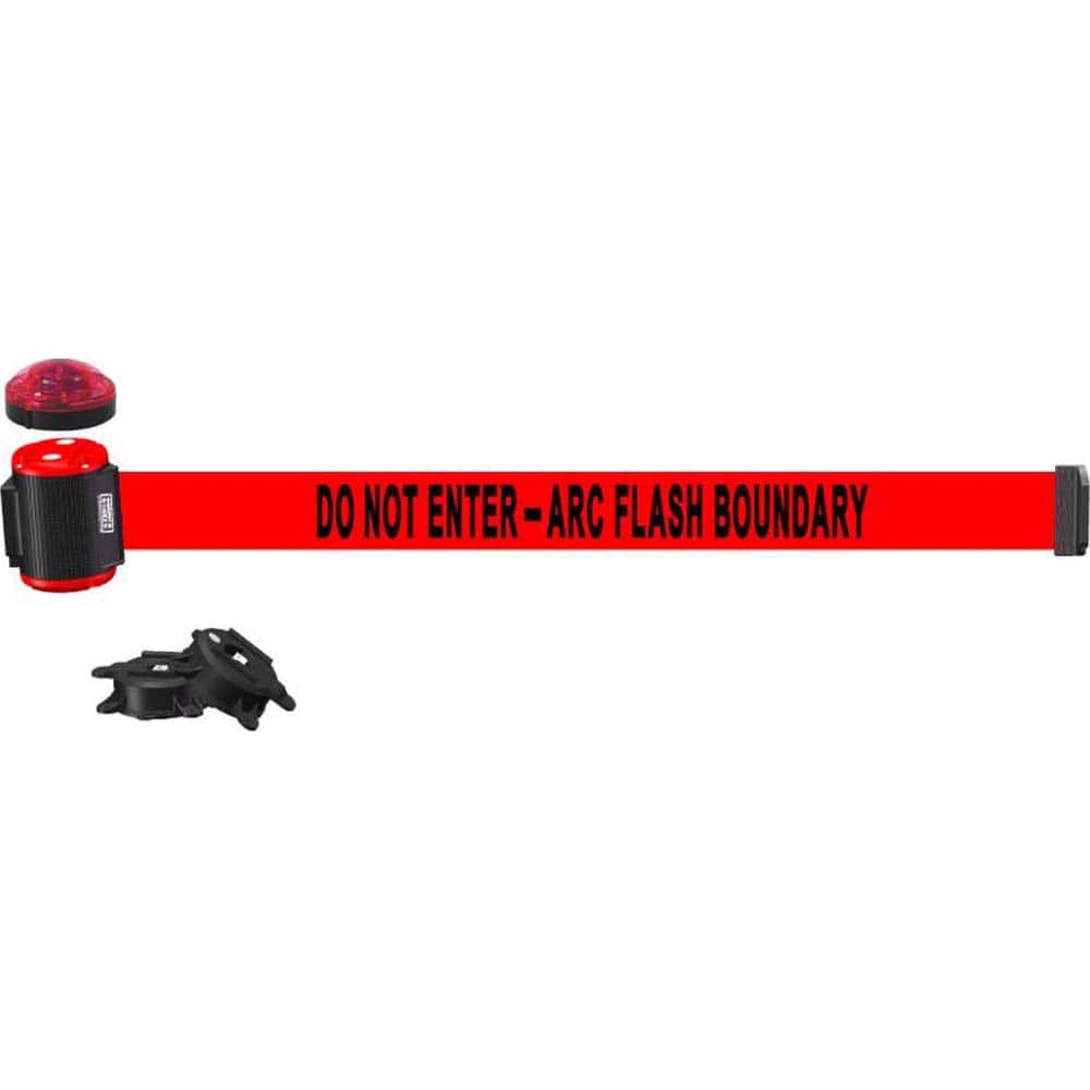 Banner Stakes - Barrier Parts & Accessories; Type: Magnetic Wall Mount Barrier ; Color: Black; Red ; Length (Inch): 180 ; Length (Feet): 15.000 ; Width (Inch): 2 1/2 ; Finish/Coating: Polyester Finish - Exact Tooling