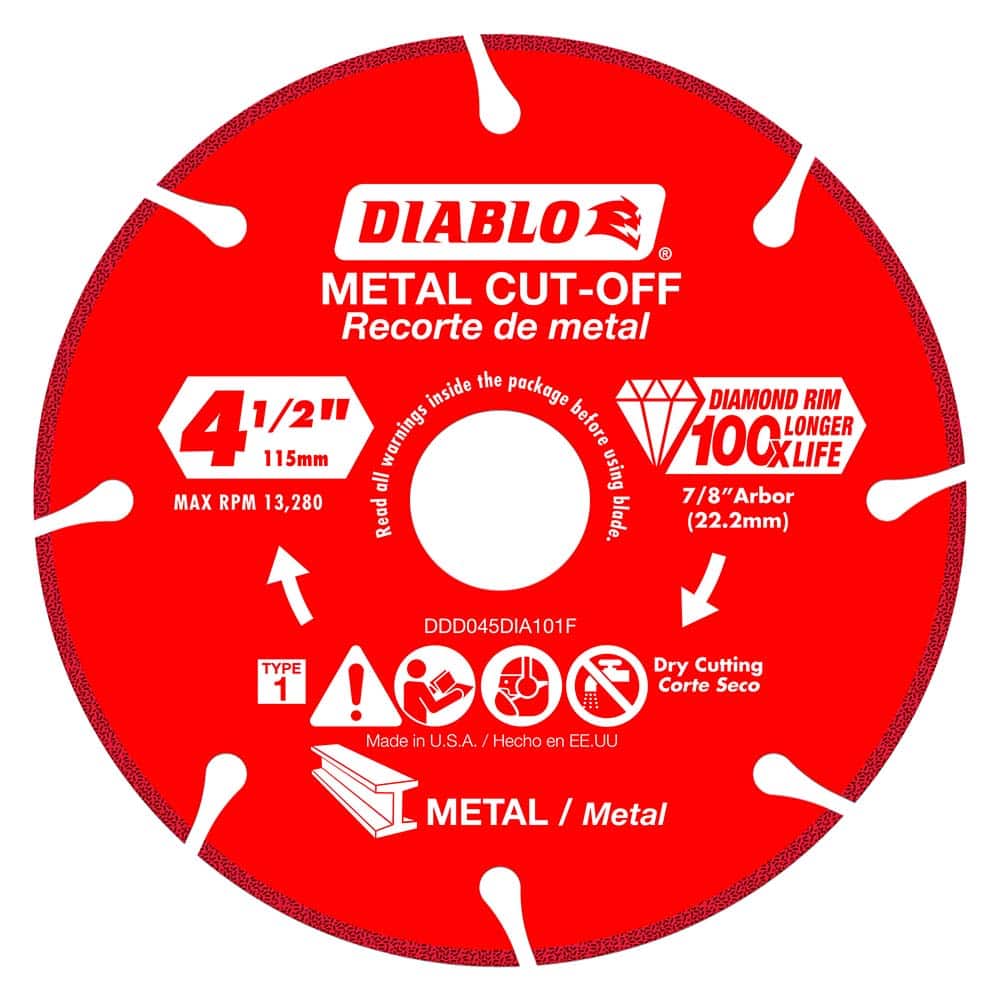 Freud - Wet & Dry-Cut Saw Blades; Blade Diameter (Inch): 4-1/2 ; Blade Material: Diamond-Tipped ; Arbor Style: Standard Round ; Arbor Hole Diameter (Inch): 7/8 ; Arbor Hole Diameter (Decimal Inch): 7/8 ; Application: Metal Cutting - Exact Tooling