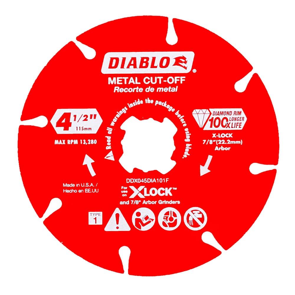 Freud - Wet & Dry-Cut Saw Blades; Blade Diameter (Inch): 4-1/2 ; Blade Material: Diamond-Tipped ; Arbor Style: X-LOCK ; Arbor Hole Diameter (Inch): 7/8 ; Arbor Hole Diameter (Decimal Inch): 7/8 ; Application: Metal Cutting - Exact Tooling