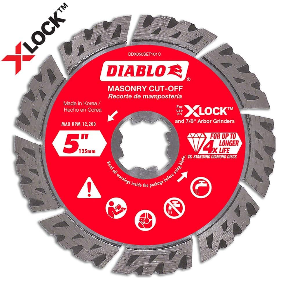 Freud - Wet & Dry-Cut Saw Blades; Blade Diameter (Inch): 5 ; Blade Material: Diamond-Tipped ; Arbor Style: X-LOCK ; Arbor Hole Diameter (Inch): 7/8 ; Arbor Hole Diameter (Decimal Inch): 7/8 ; Application: Cutting Masonry - Exact Tooling