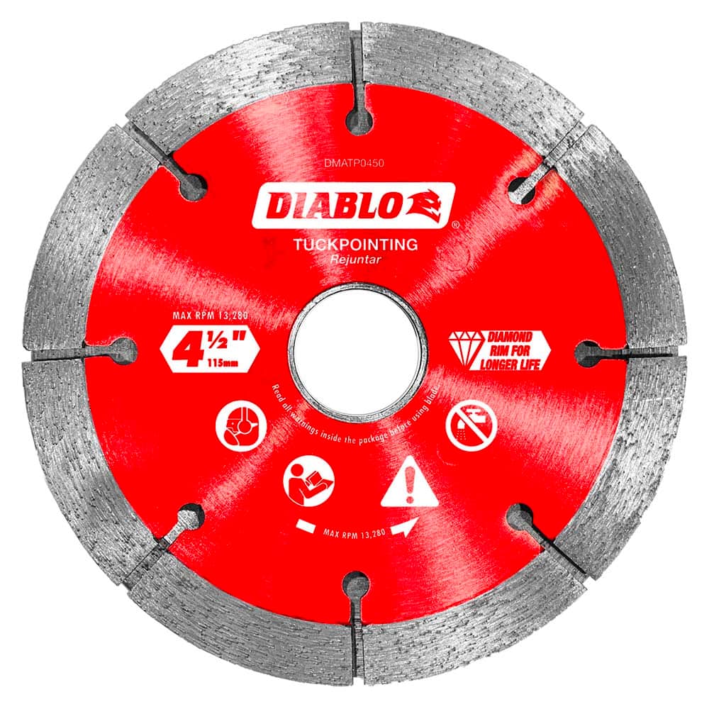 Freud - Wet & Dry-Cut Saw Blades; Blade Diameter (Inch): 4-1/2 ; Blade Material: Diamond-Tipped ; Arbor Style: Standard Round ; Arbor Hole Diameter (Inch): 0.7874; 5/8; 7/8 ; Arbor Hole Diameter (Decimal Inch): 0.7874; 5/8; 7/8 ; Application: Mortar Join - Exact Tooling