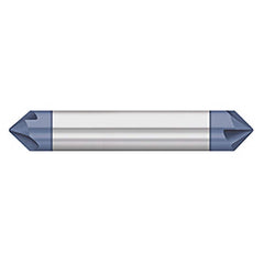 Titan USA - Chamfer Mills; Cutter Head Diameter (Inch): 5/16 ; Included Angle B: 60 ; Included Angle A: 60 ; Chamfer Mill Material: Solid Carbide ; Chamfer Mill Finish/Coating: AlTiN ; Overall Length (Inch): 2-1/2 - Exact Tooling