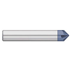 Titan USA - Chamfer Mills; Cutter Head Diameter (Inch): 5/16 ; Included Angle B: 49 ; Included Angle A: 82 ; Chamfer Mill Material: Solid Carbide ; Chamfer Mill Finish/Coating: AlTiN ; Overall Length (Inch): 2-1/2 - Exact Tooling