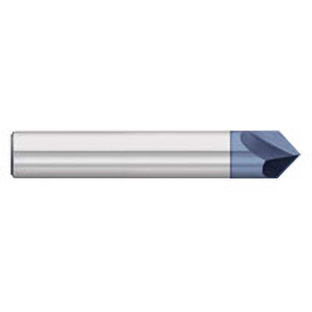 Titan USA - Chamfer Mills; Cutter Head Diameter (Inch): 5/16 ; Included Angle B: 45 ; Included Angle A: 90 ; Chamfer Mill Material: Solid Carbide ; Chamfer Mill Finish/Coating: AlTiN ; Overall Length (Inch): 2-1/2 - Exact Tooling