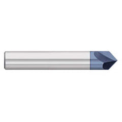 Titan USA - Chamfer Mills; Cutter Head Diameter (Inch): 5/16 ; Included Angle B: 60 ; Included Angle A: 60 ; Chamfer Mill Material: Solid Carbide ; Chamfer Mill Finish/Coating: AlTiN ; Overall Length (Inch): 2-1/2 - Exact Tooling