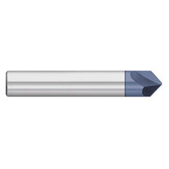 Titan USA - Chamfer Mills; Cutter Head Diameter (Inch): 5/16 ; Included Angle B: 60 ; Included Angle A: 60 ; Chamfer Mill Material: Solid Carbide ; Chamfer Mill Finish/Coating: AlTiN ; Overall Length (Inch): 2-1/2 - Exact Tooling