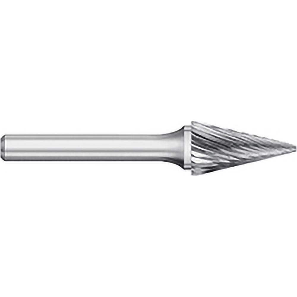 Titan USA - Burrs; Head Shape: Cone ; Industry Specification: SM-4 ; Tooth Style: Single Cut ; Cutting Diameter (Inch): 3/8 ; Cutting Diameter (Decimal Inch): 0.3750 ; Shank Diameter (Inch): 1/4 - Exact Tooling