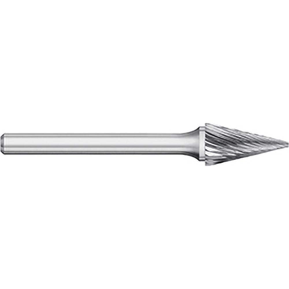 Titan USA - Burrs; Head Shape: Cone ; Industry Specification: SM-42L3 ; Tooth Style: Single Cut ; Cutting Diameter (Inch): 1/8 ; Cutting Diameter (Decimal Inch): 0.1250 ; Shank Diameter (Inch): 1/8 - Exact Tooling