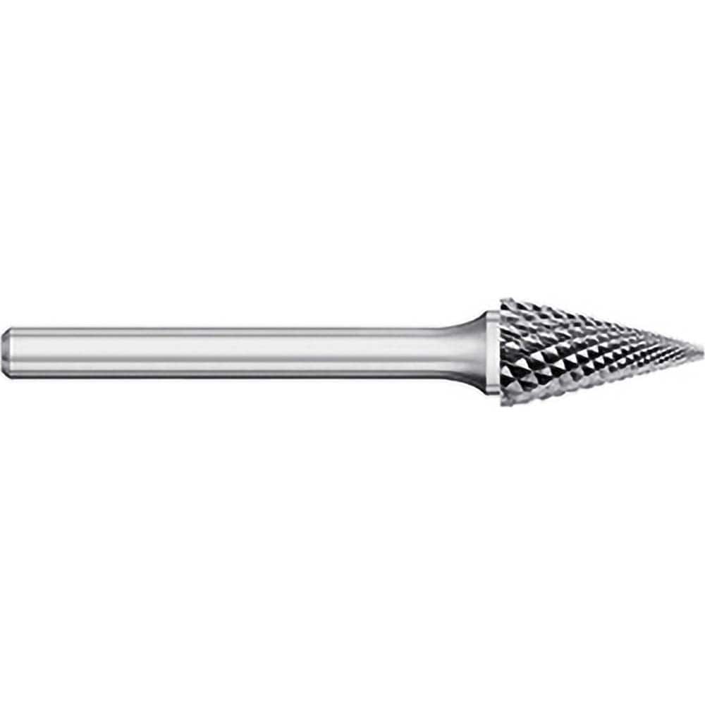 Titan USA - Burrs; Head Shape: Cone ; Industry Specification: SM-42L3 ; Tooth Style: Double Cut ; Cutting Diameter (Inch): 1/8 ; Cutting Diameter (Decimal Inch): 0.1250 ; Shank Diameter (Inch): 1/8 - Exact Tooling