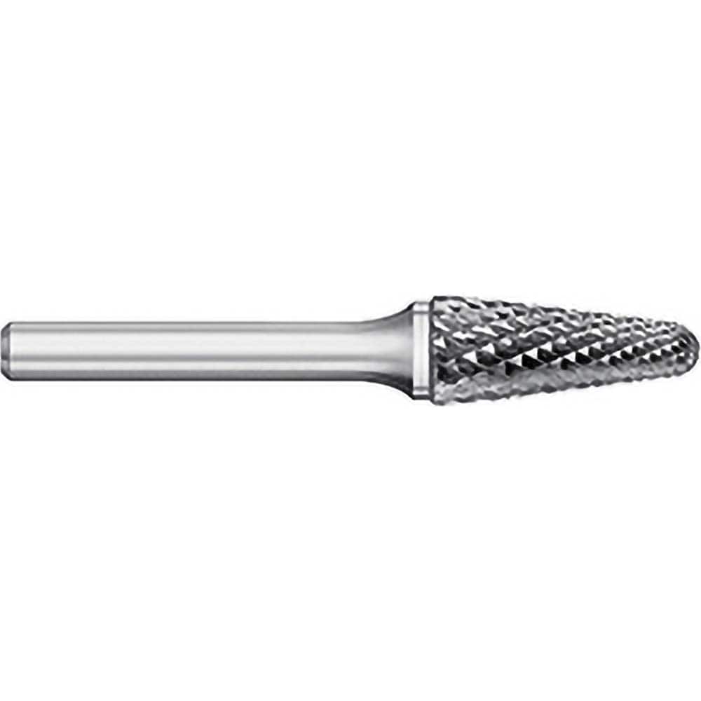 Titan USA - Burrs; Head Shape: Taper w/Radius End ; Industry Specification: SL-7 ; Tooth Style: Double Cut ; Cutting Diameter (Inch): 3/4 ; Cutting Diameter (Decimal Inch): 0.7500 ; Shank Diameter (Inch): 1/4 - Exact Tooling