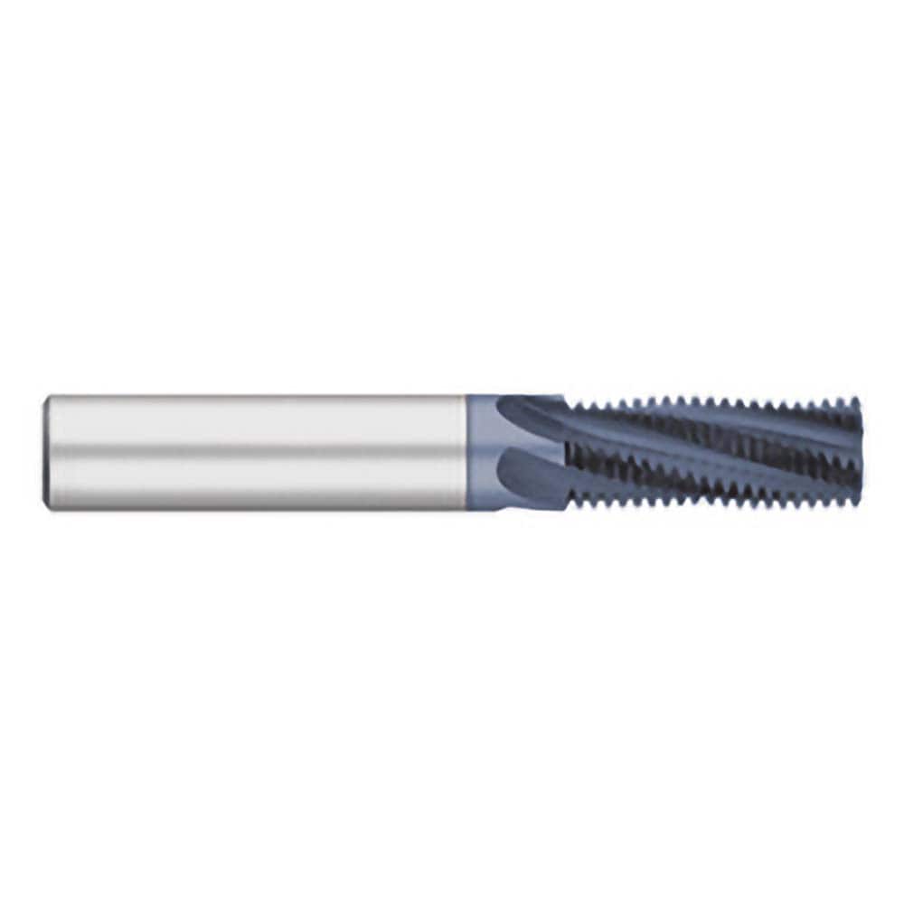 Titan USA - 6-32 Internal/External 32 TPI 1/8" Shank 3-Flute Solid Carbide Helical Flute Thread Mill - Exact Tooling