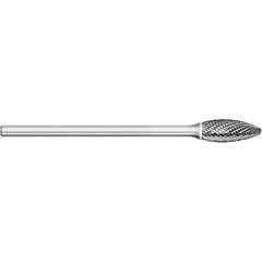 Titan USA - Burrs; Head Shape: Flame ; Industry Specification: SH41L3 ; Tooth Style: Double Cut ; Cutting Diameter (Inch): 1/8 ; Cutting Diameter (Decimal Inch): 0.1250 ; Shank Diameter (Inch): 1/8 - Exact Tooling