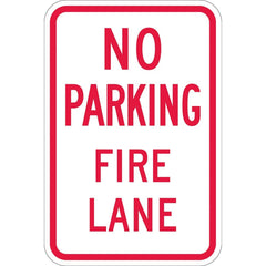 Lyle Signs - Traffic & Parking Signs; MessageType: Fire Lane Signs ; Message or Graphic: Message Only ; Legend: No Parking Fire Lane ; Graphic Type: None ; Reflectivity: Reflective; High Intensity ; Material: Aluminum - Exact Tooling