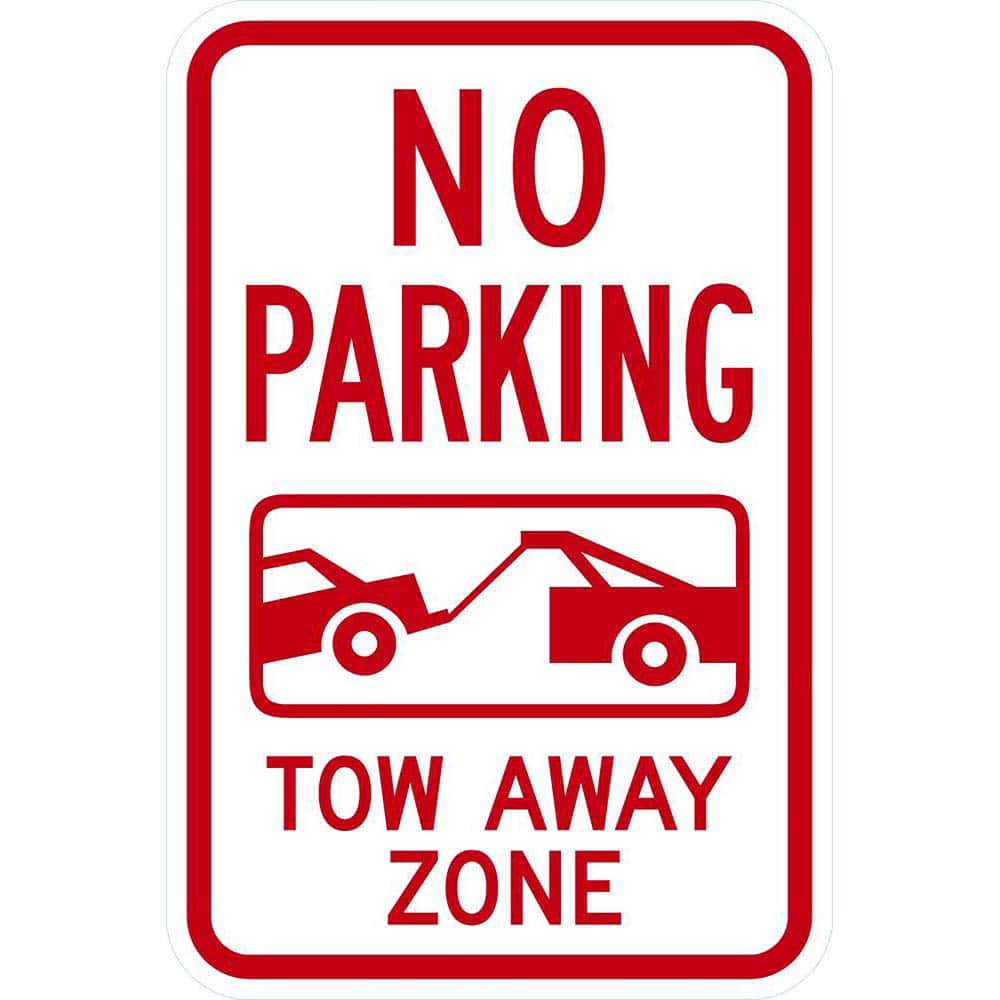 Lyle Signs - Traffic & Parking Signs; MessageType: No Parking & Tow Away Signs ; Message or Graphic: Message & Graphic ; Legend: No Parking Tow Away Zone ; Graphic Type: Tow Truck w/Car ; Reflectivity: Reflective; Engineer Grade ; Material: Aluminum - Exact Tooling
