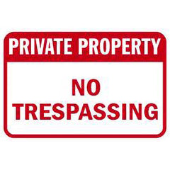 Lyle Signs - Traffic & Parking Signs; MessageType: Warning & Safety Reminder Signs ; Message or Graphic: Message Only ; Legend: Private Property No Trespassing ; Graphic Type: None ; Reflectivity: Reflective; Engineer Grade ; Material: Aluminum - Exact Tooling