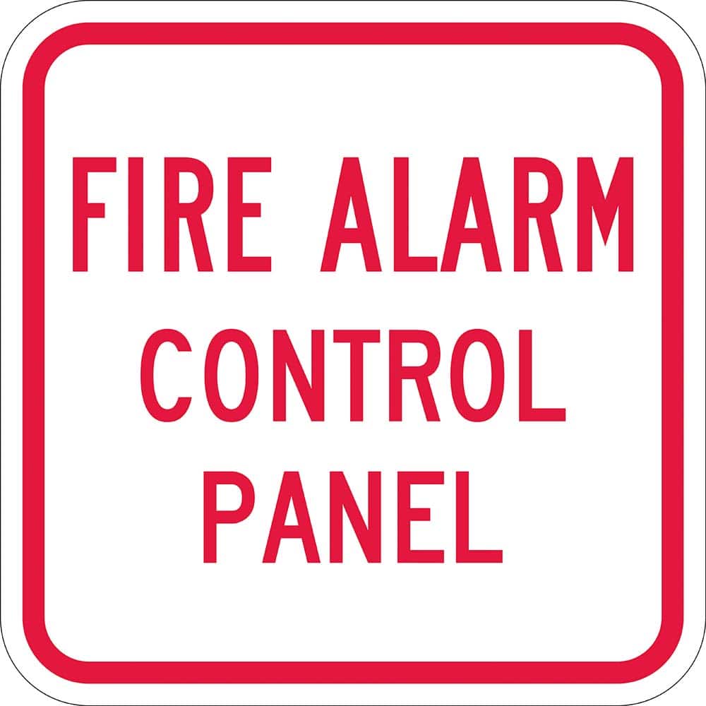 Lyle Signs - Fire & Exit Signs; Type: Fire Alarm Panel Sign ; Legend: Fire Alarm Panel ; Message or Graphic: Message Only ; Material: Reflective Aluminum ; Language: English ; Viewing Points: Single-View - Exact Tooling
