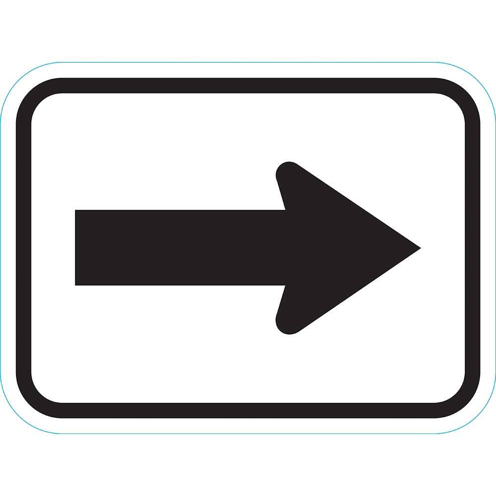 Lyle Signs - Traffic & Parking Signs; MessageType: Parking Lot ; Message or Graphic: Message & Graphic ; Legend: ARROW Symbol, Reflective High Intensity Prismatic, 0.080 Aluminum Sign, 12Wx9H, Traffic & Parking ; Graphic Type: Arrow ; Reflectivity: Refle - Exact Tooling