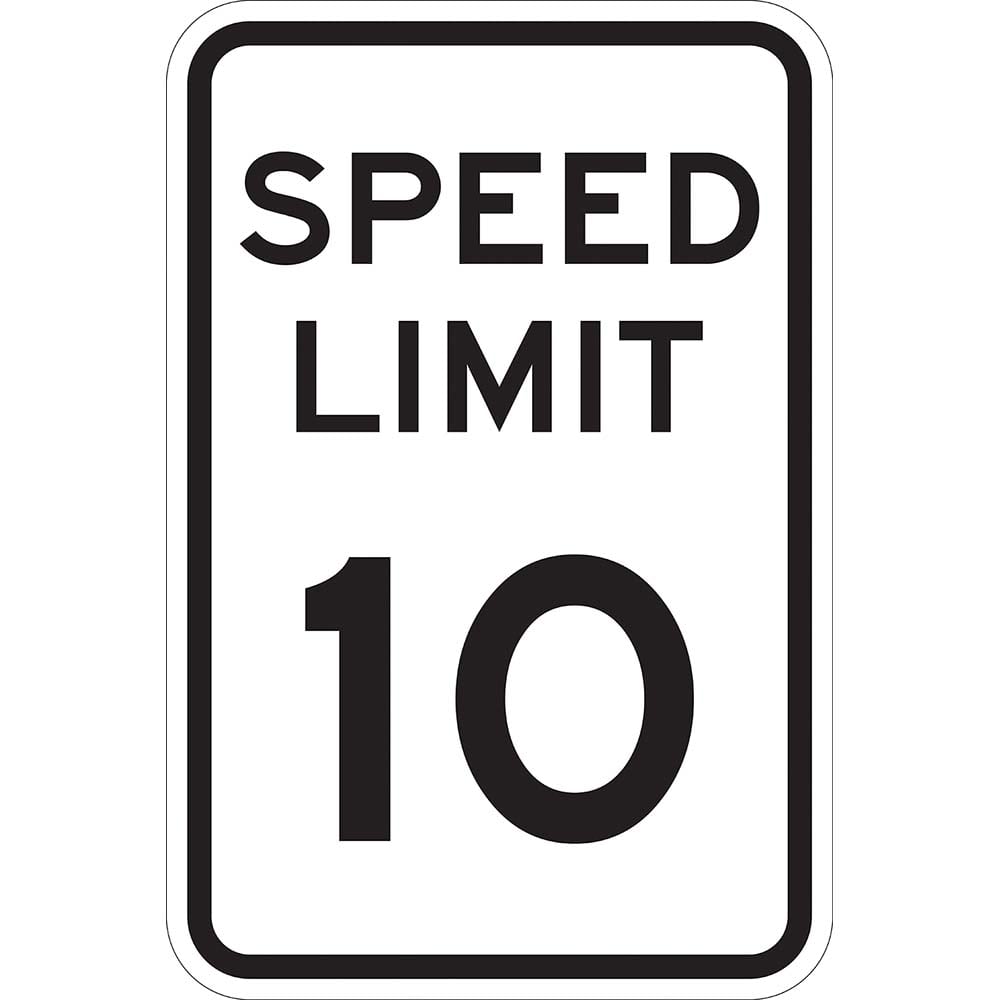 Lyle Signs - Traffic & Parking Signs; MessageType: Speed Limit Signs ; Message or Graphic: Message Only ; Legend: Speed Limit 10 ; Graphic Type: None ; Reflectivity: Reflective; High Intensity ; Material: Aluminum - Exact Tooling