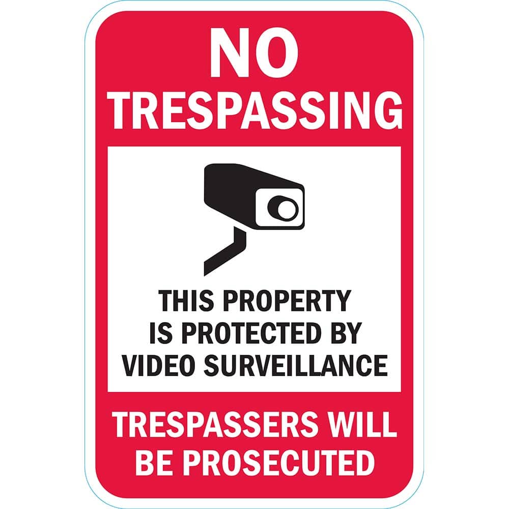 Lyle Signs - Traffic & Parking Signs; MessageType: Warning & Safety Reminder Signs ; Message or Graphic: Message & Graphic ; Legend: This Property is Protected By Video Surveillance Trespassers Will Be Prosecuted ; Graphic Type: Camera ; Reflectivity: Re - Exact Tooling