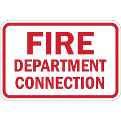 Lyle Signs - Fire & Exit Signs; Type: Fire Department Connection Sign ; Legend: Fire Department Connection ; Message or Graphic: Message Only ; Material: Reflective Aluminum ; Language: English ; Viewing Points: Single-View - Exact Tooling