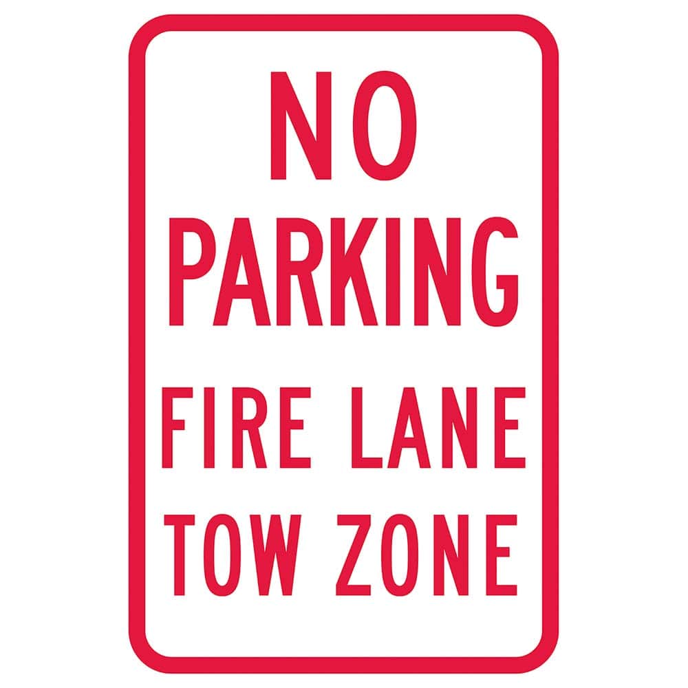 Lyle Signs - Traffic & Parking Signs; MessageType: No Parking & Tow Away Signs ; Message or Graphic: Message Only ; Legend: Fire Lane No Parking Tow Zone ; Graphic Type: None ; Reflectivity: Reflective; High Intensity ; Material: Aluminum - Exact Tooling